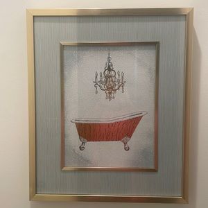 Set of 2 high quality gold grey and silver bathtub pictures  from Z Gallerie